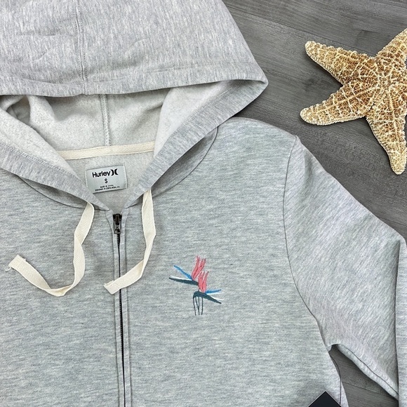 🔆HURLEY🔆 BIRDS OF PARADISE ZIP UP HOODIE SWEATSHIRT - Picture 11 of 16